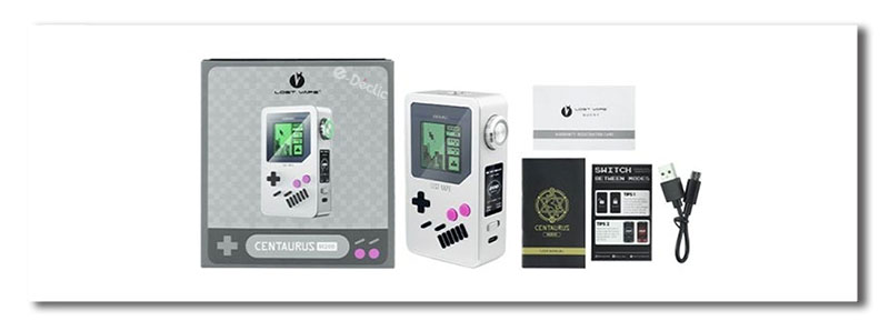 cigarette-electronique-batterie-centaurus-m200-retro-gamer-lost-vape-boite-E-Declic